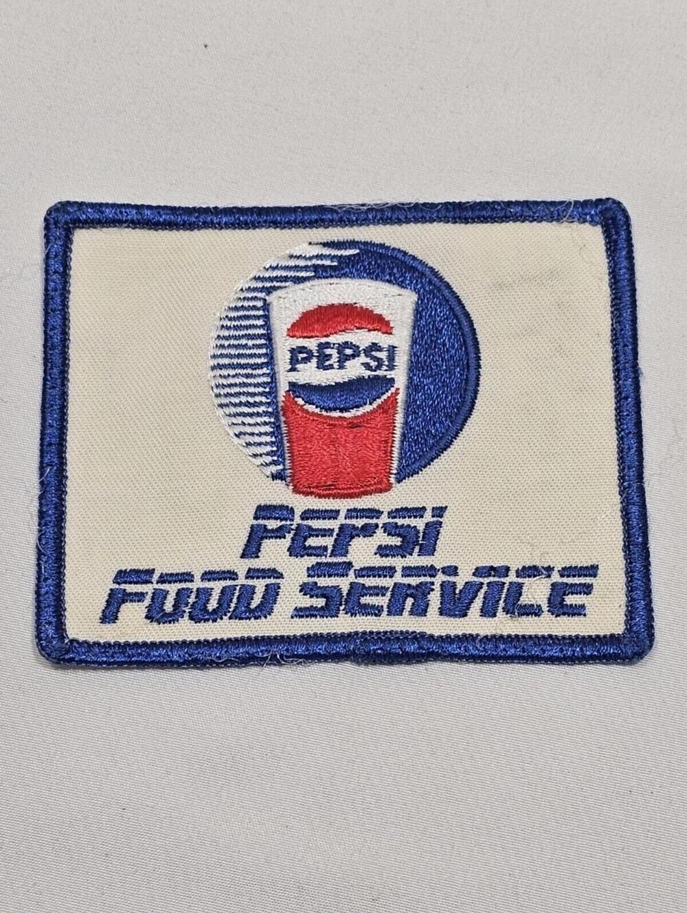 Vintage Embroidered Uniform Patch With Pepsi Food Service Logo